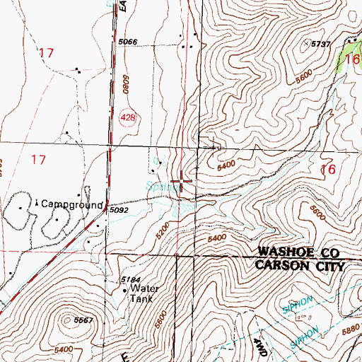 Topographic Map of Deadmans Canyon Dam, NV