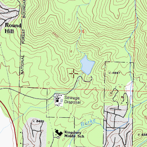 Topographic Map of Round Hill Effluent Dam, NV