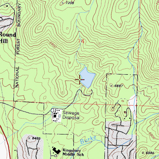Topographic Map of Round Hill Effluent Reservoir, NV
