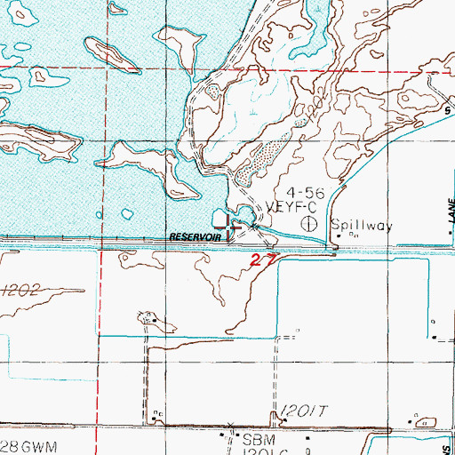 Topographic Map of S Line Dam, NV