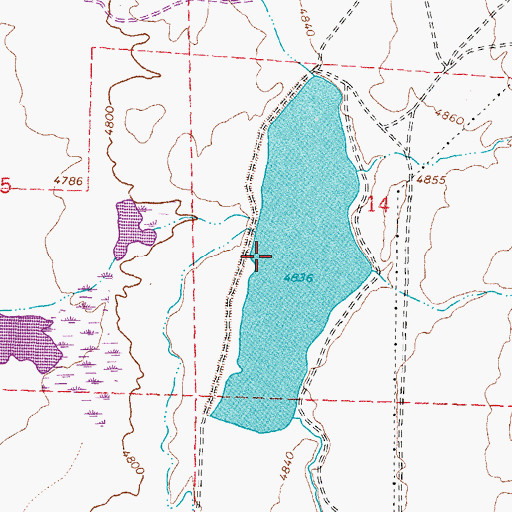 Topographic Map of Dangberg Dam Number Three, NV