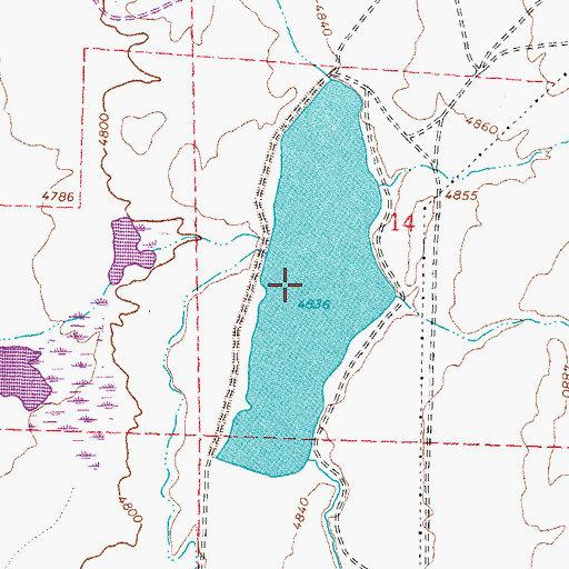 Topographic Map of Dangberg Reservoir Number Three, NV