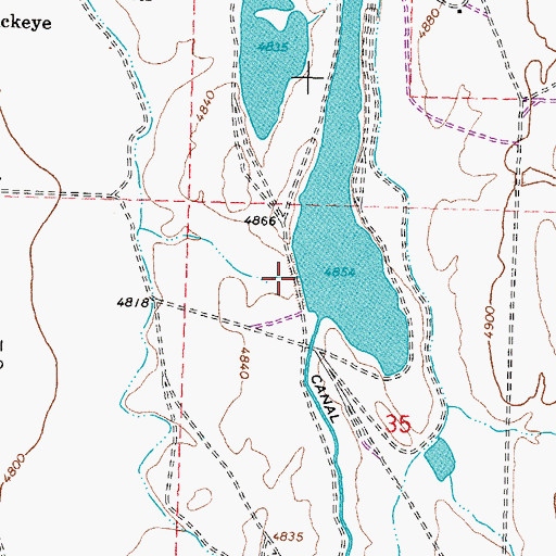 Topographic Map of Dangberg Dam Number Four, NV