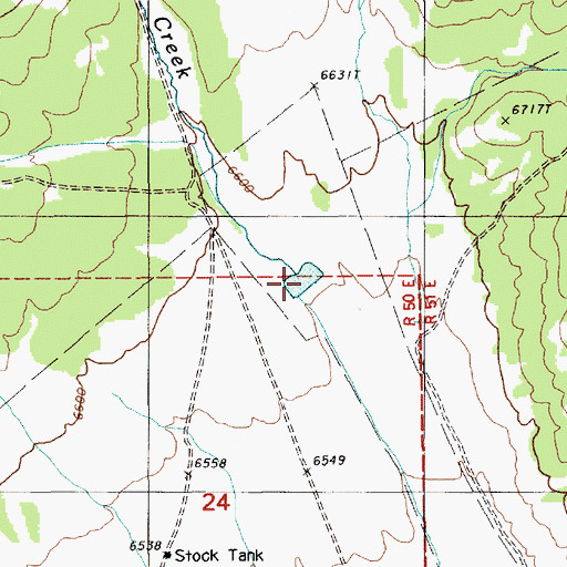 Topographic Map of Roberts Creek Reservoir, NV