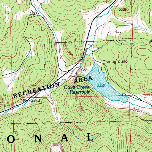 Topographic Map of Cave Creek Dam, NV