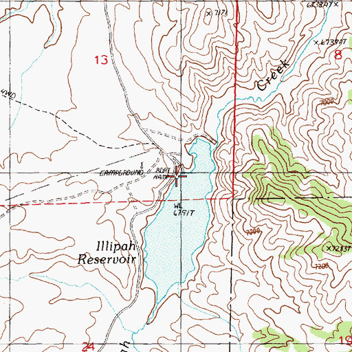 Topographic Map of Illipah Creek Dam, NV