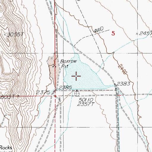 Topographic Map of Dam C Reservoir, NV