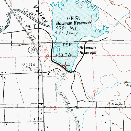 Topographic Map of Bowman Dam, NV