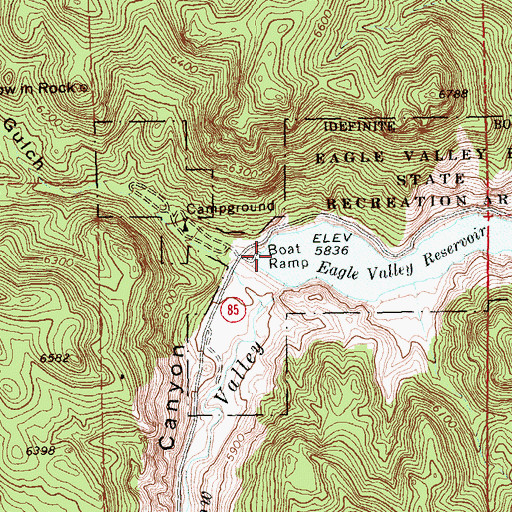 Topographic Map of Eagle Valley Reservoir Dam, NV