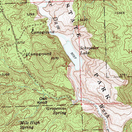 Topographic Map of Schroeder Dam, NV