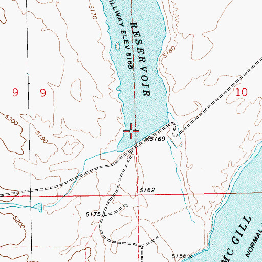 Topographic Map of Dacey Dam, NV