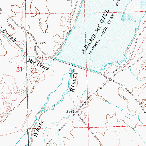 Topographic Map of Adams-McGill Reservoir Dam, NV
