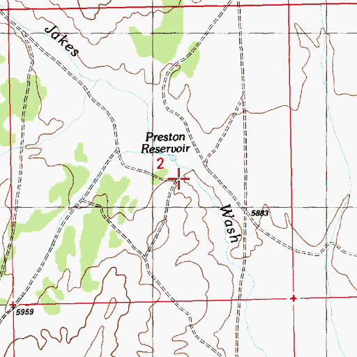 Topographic Map of Preston Dam, NV