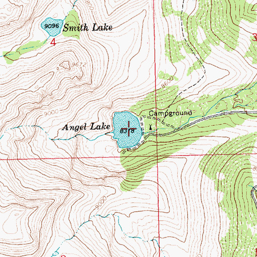 Topographic Map of Angel Lake Dam, NV