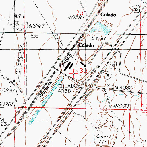 Topographic Map of Colado Mill Dam, NV