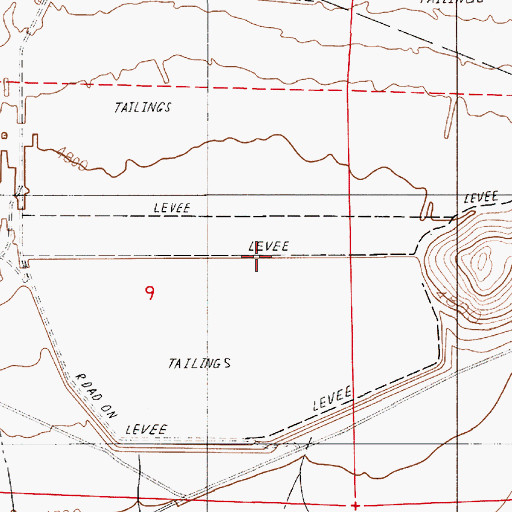 Topographic Map of Copper Canyon Mill Dam, NV