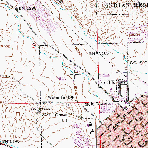 Topographic Map of Fifth Street Wash Dam, NV