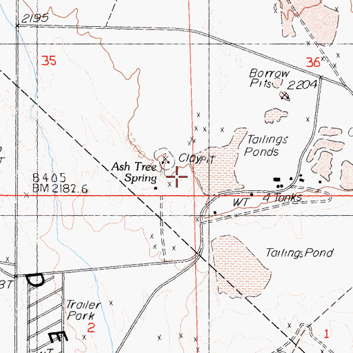 Topographic Map of North Evaporation Pond Dam, NV