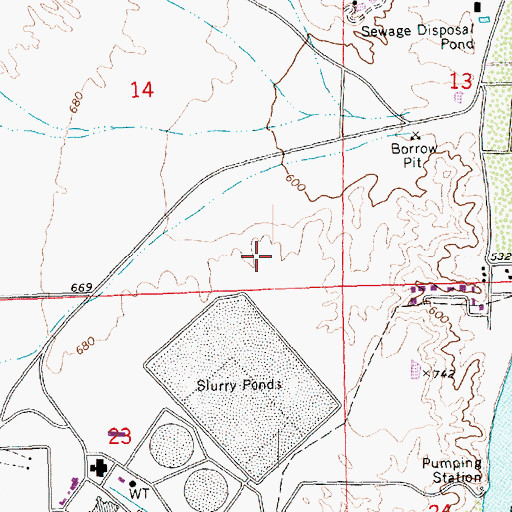 Topographic Map of Evaporation Pond Number Three Dam, NV
