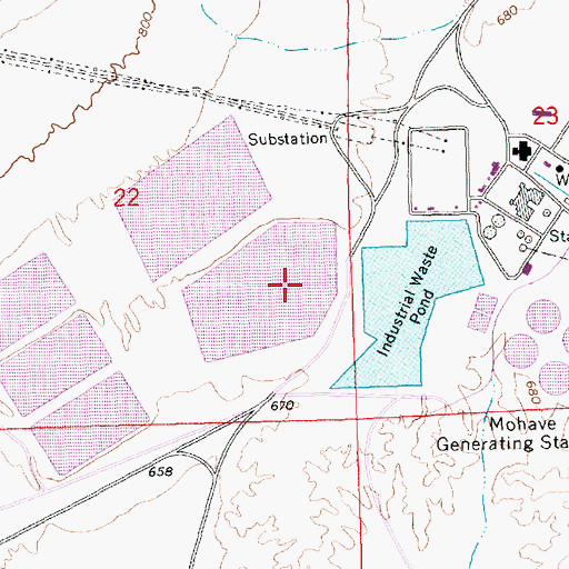 Topographic Map of Evaporation Pond Number Four Dam, NV