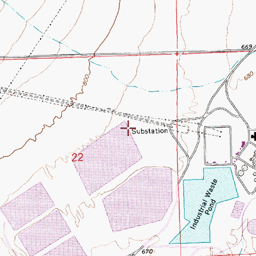 Topographic Map of Evaporation Pond Number Five Dam, NV