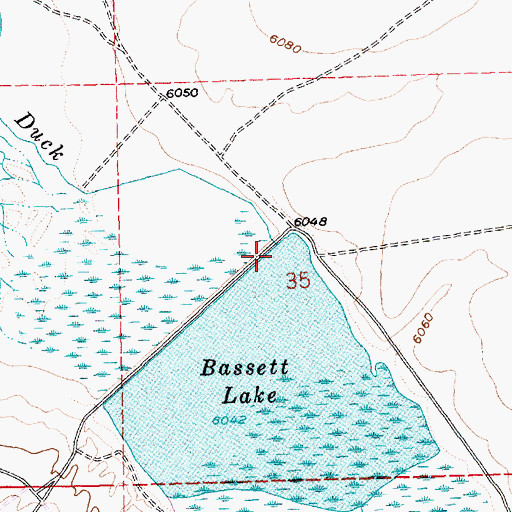 Topographic Map of Basset Lake Dam, NV