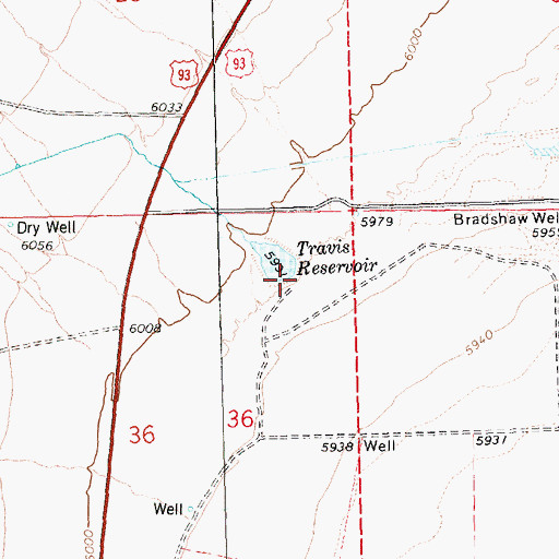 Topographic Map of Geyser Dam Number Five, NV