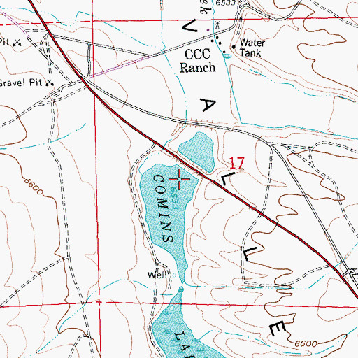 Topographic Map of Comins Lake Dam, NV