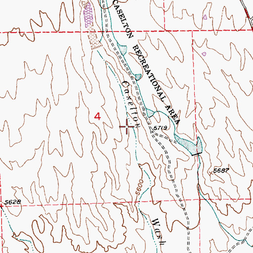 Topographic Map of Caselton Pond Number 10 Dam, NV