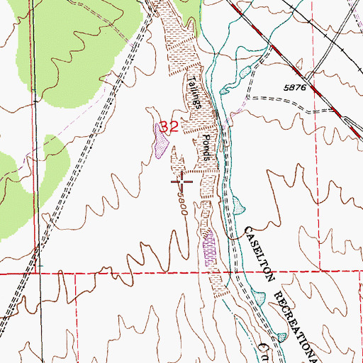 Topographic Map of Caselton Pond Number 5 Dam, NV