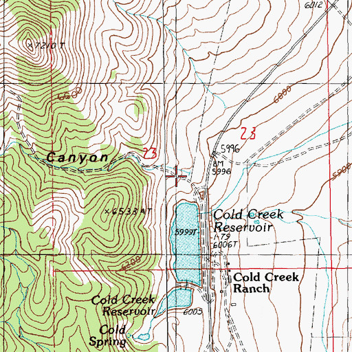 Topographic Map of Cold Creek Dam, NV