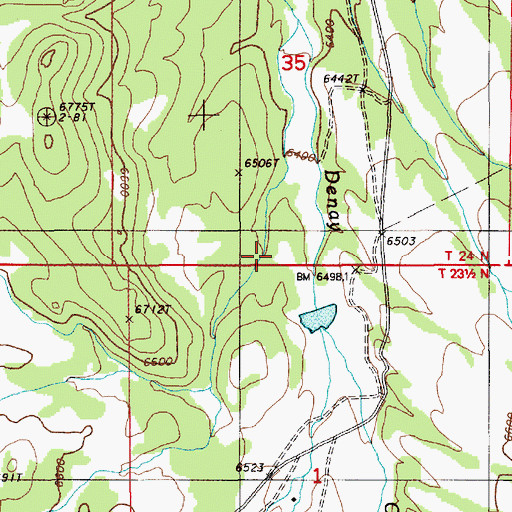 Topographic Map of Tonkin Reservoir Dam, NV
