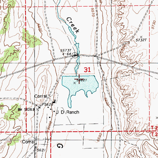 Topographic Map of J-D Reservoir Dam, NV
