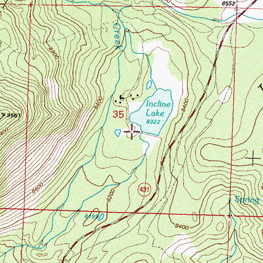 Topographic Map of Incline Lake Dam, NV