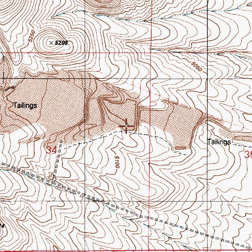 Topographic Map of Getchell Mine Dam, NV