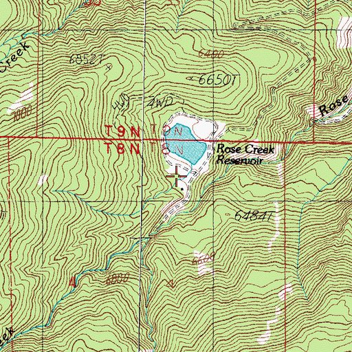 Topographic Map of Rose Creek Dam, NV