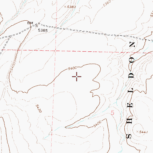 Topographic Map of Rye Creek Reservoir Dam, NV