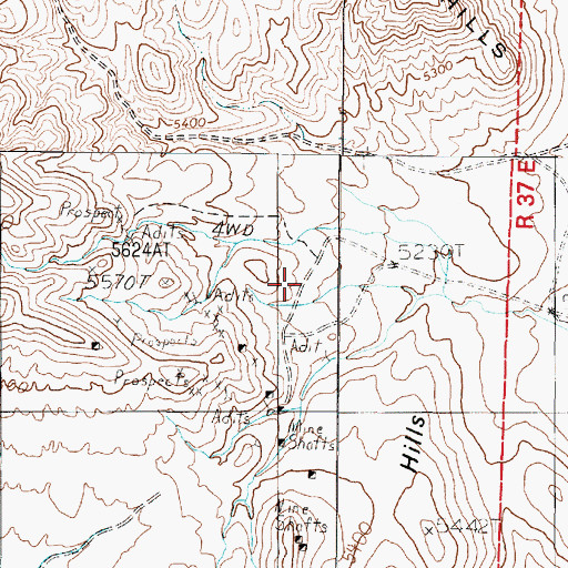 Topographic Map of Marble (historical), NV