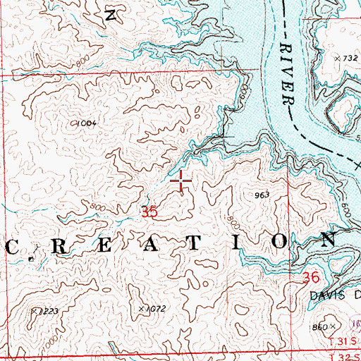 Topographic Map of Rock House Cove, NV