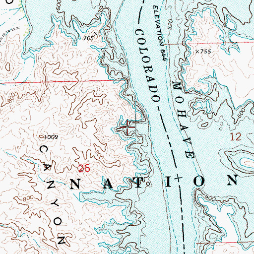 Topographic Map of Paiute Cove, NV