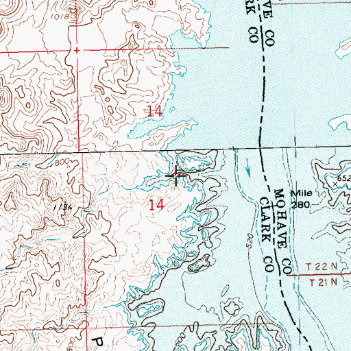 Topographic Map of Sour Dough Cove, NV