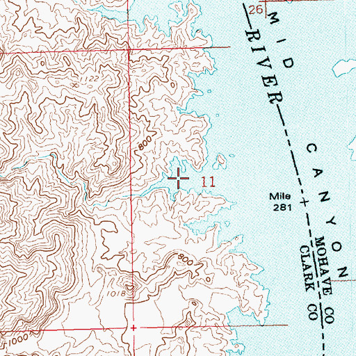 Topographic Map of Spirit Cove, NV