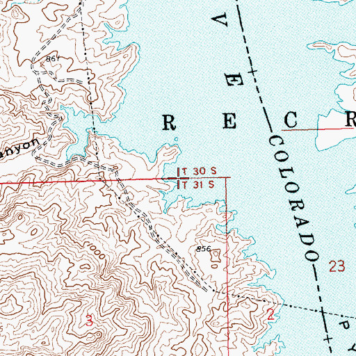Topographic Map of Pyramid Cove, NV