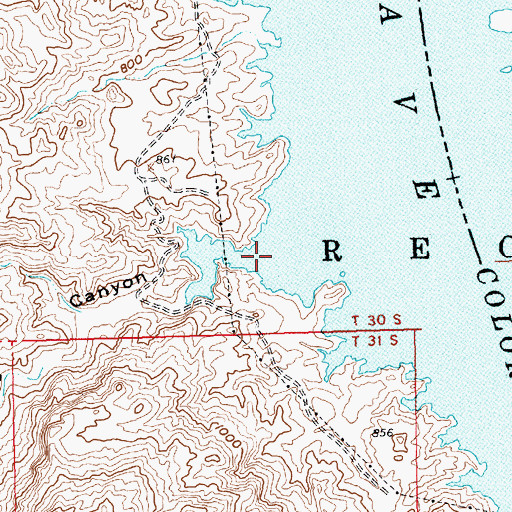 Topographic Map of Eighty-Three Dollar Cove, NV