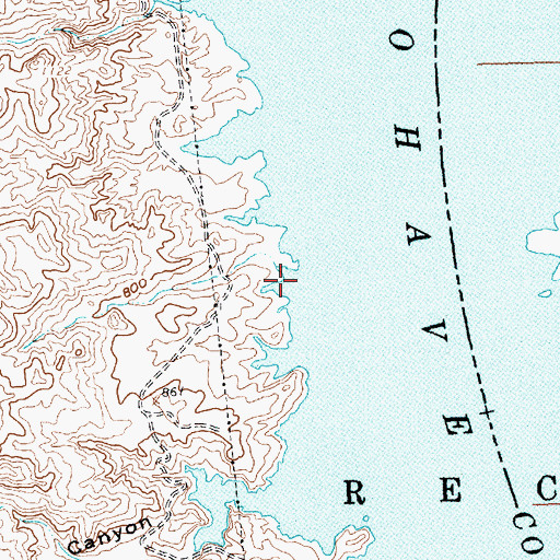 Topographic Map of Quartz Coves, NV