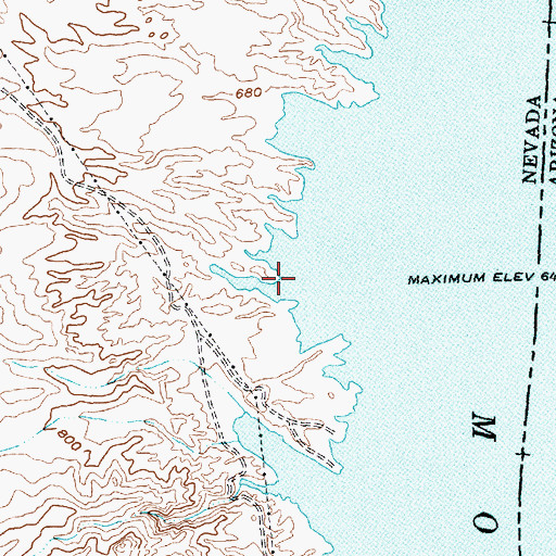 Topographic Map of Forty-Niner Cove, NV