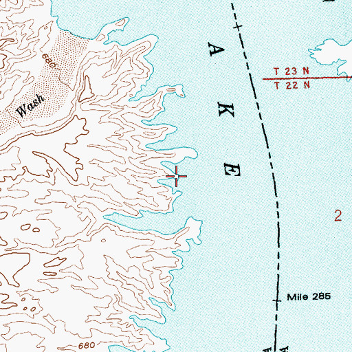 Topographic Map of Rattlesnake Cove, NV