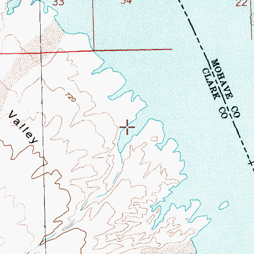 Topographic Map of Chemeheuve Cove, NV