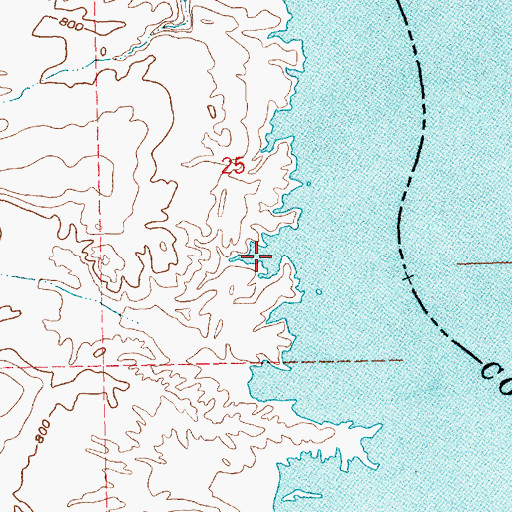 Topographic Map of Tequila Cove, NV