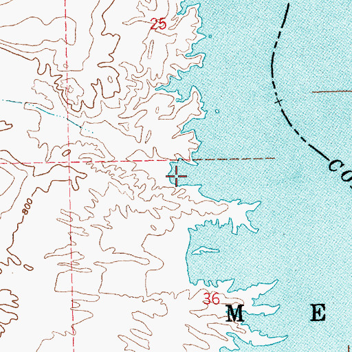 Topographic Map of Sandy Point Cove, NV
